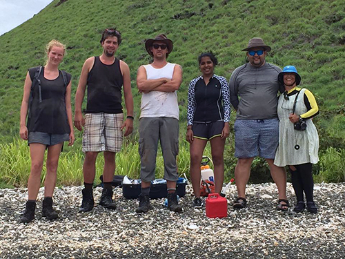 ...at the end of a busy field day, with Maria Martha, a biologist from the National Park